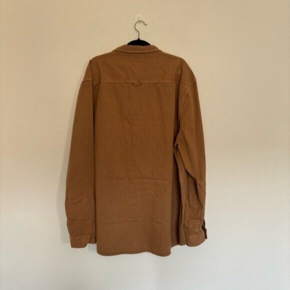 River Island Mens Size 3XL Dyed Twill Shirt in Stone Shacket NWT - Picture 4 of 8
